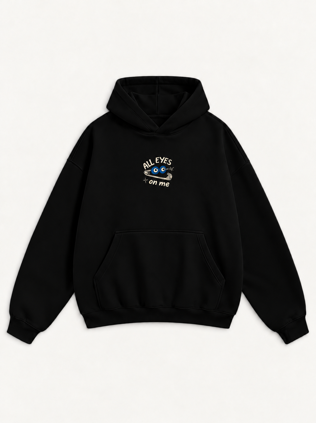 All Eyes on Me Oversized Hoodie — Black