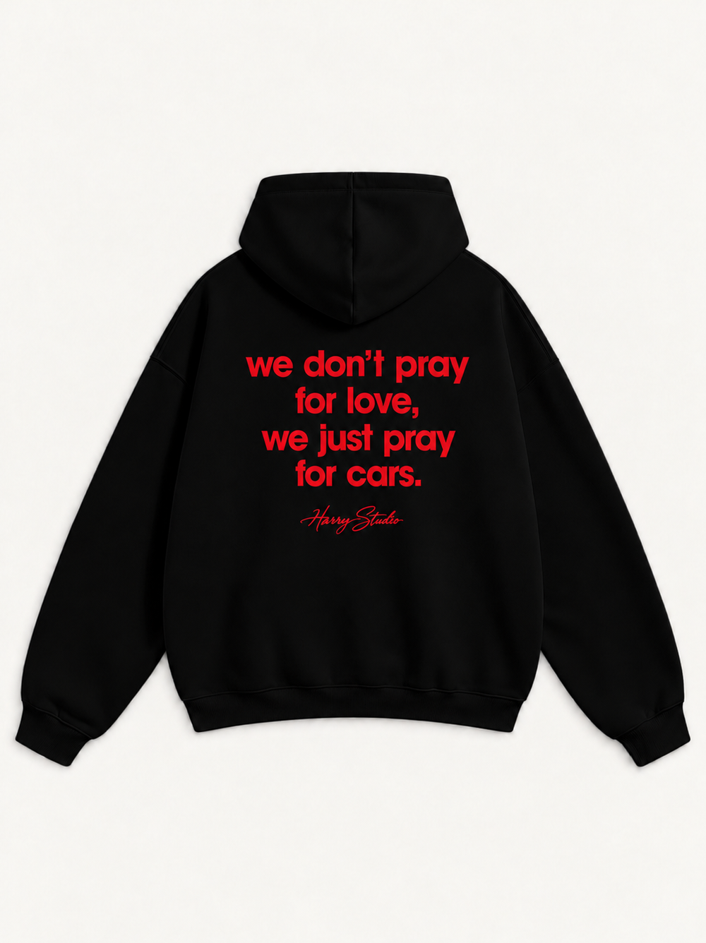 Pray for Cars Oversized Hoodie — Black