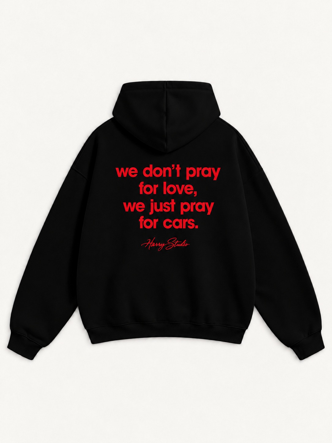 Pray for Cars Oversized Hoodie — Black