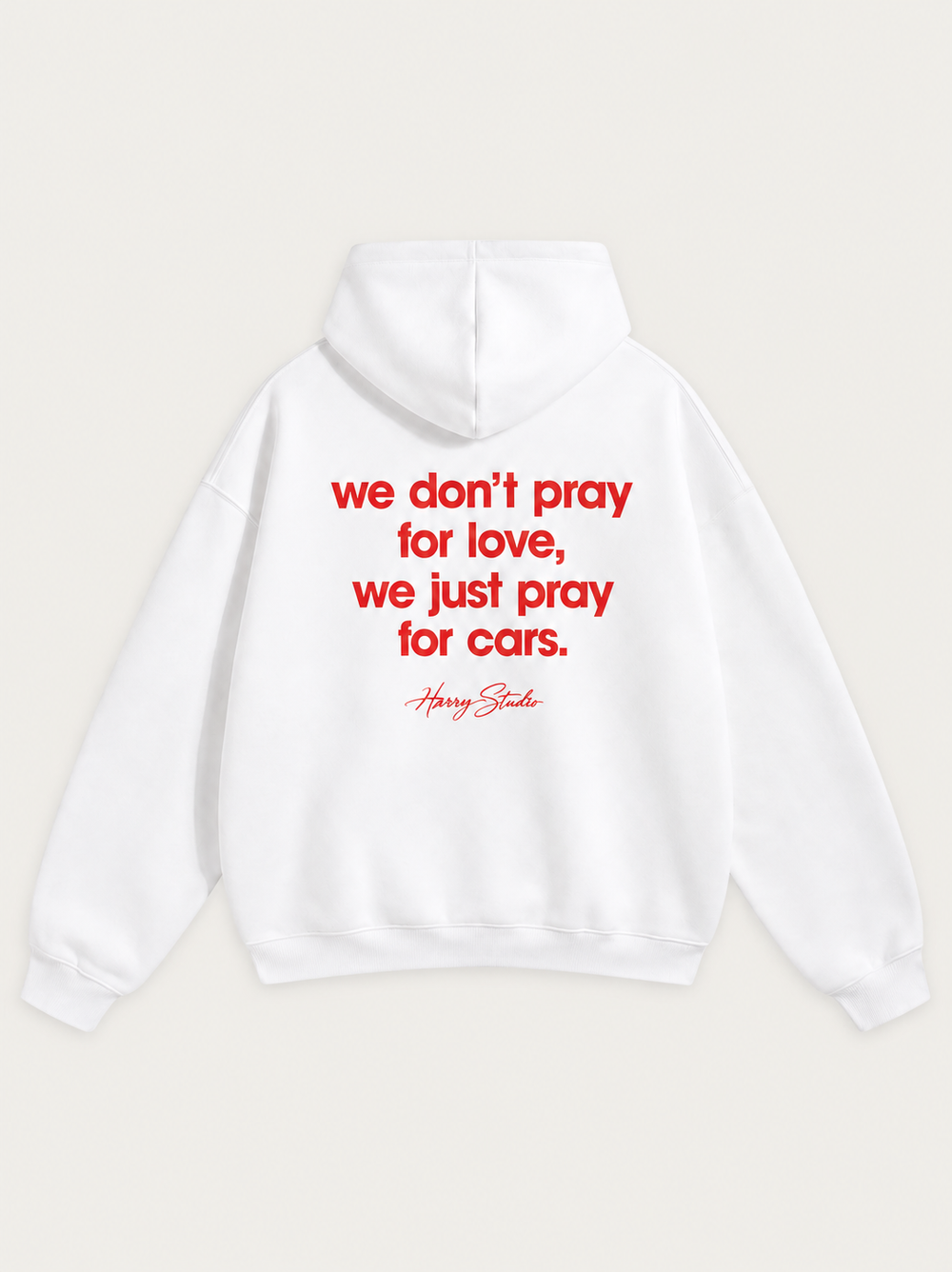 Pray for Cars Oversized Hoodie — White
