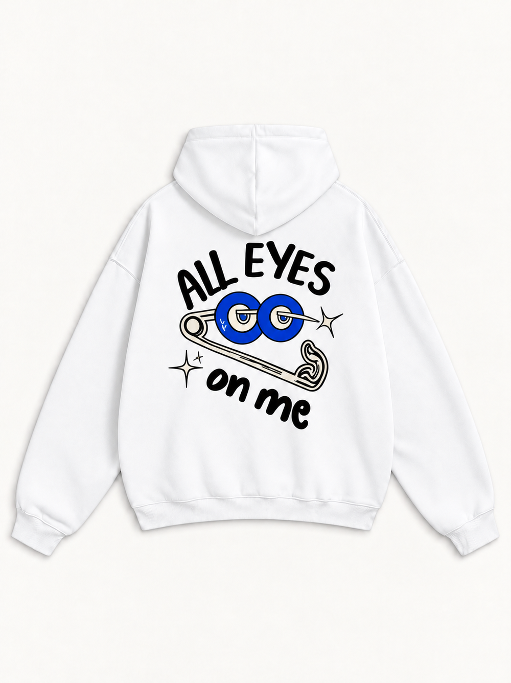 All Eyes on Me Oversized Hoodie — White