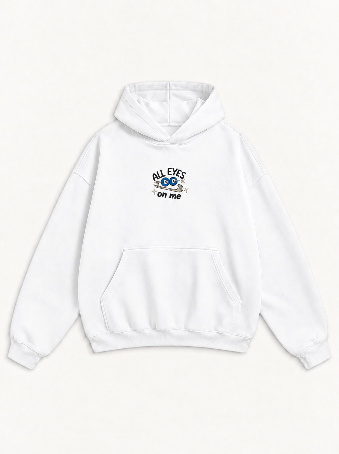 All Eyes on Me Oversized Hoodie — White